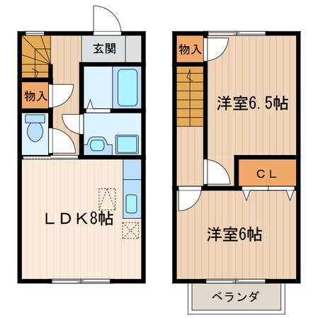 菊川駅 徒歩13分 1-2階の物件間取画像